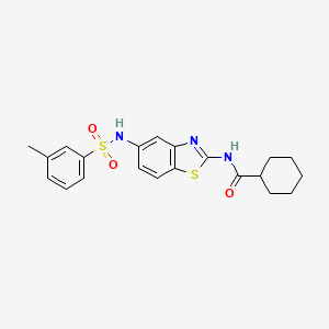 N-[5-[[(3-Methylphenyl)sulfonyl]amino]-2-benzothiazolyl]cyclohexanecarboxamide