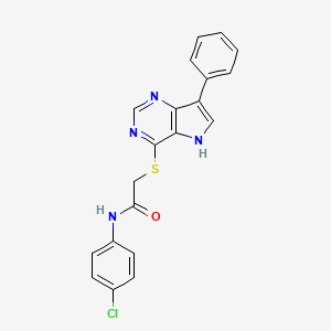 N-(4-Chlorophenyl)-2-({7-phenyl-5H-pyrrolo[3,2-D]pyrimidin-4-YL}sulfanyl)acetamide