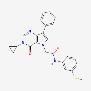 2-(3-cyclopropyl-4-oxo-7-phenyl-3,4-dihydro-5H-pyrrolo[3,2-d]pyrimidin-5-yl)-N-[3-(methylsulfanyl)phenyl]acetamide