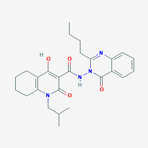 molecular formula C26H32N4O4 B11202924 N-(2-butyl-4-oxoquinazolin-3(4H)-yl)-4-hydroxy-1-(2-methylpropyl)-2-oxo-1,2,5,6,7,8-hexahydroquinoline-3-carboxamide 