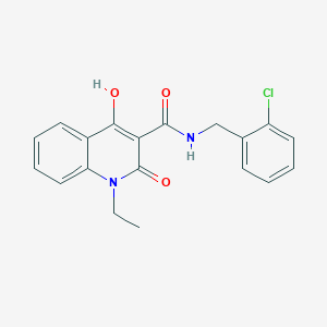 molecular formula C19H17ClN2O3 B11202932 N-(2-chlorobenzyl)-1-ethyl-4-hydroxy-2-oxo-1,2-dihydroquinoline-3-carboxamide CAS No. 303093-42-7