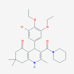 4-(3-bromo-4,5-diethoxyphenyl)-2,7,7-trimethyl-3-(piperidin-1-ylcarbonyl)-4,6,7,8-tetrahydroquinolin-5(1H)-one