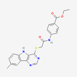 ethyl 4-({[(8-methyl-5H-pyrimido[5,4-b]indol-4-yl)sulfanyl]acetyl}amino)benzoate