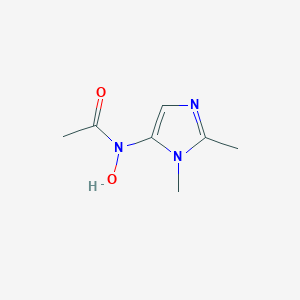 molecular formula C7H11N3O2 B011203 N-Acetyl-1,2-dimethyl-5-hydroxylaminoimidazole CAS No. 108549-37-7