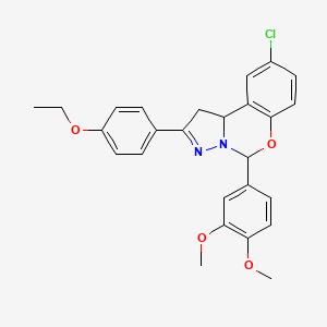 9-Chloro-5-(3,4-dimethoxyphenyl)-2-(4-ethoxyphenyl)-1,10b-dihydropyrazolo[1,5-c][1,3]benzoxazine