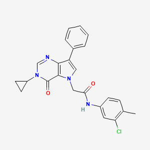 N-(3-chloro-4-methylphenyl)-2-(3-cyclopropyl-4-oxo-7-phenyl-3,4-dihydro-5H-pyrrolo[3,2-d]pyrimidin-5-yl)acetamide