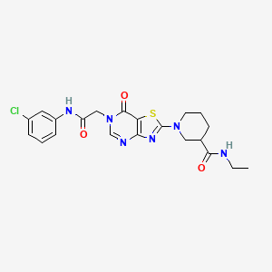 1-(6-{2-[(3-chlorophenyl)amino]-2-oxoethyl}-7-oxo-6,7-dihydro[1,3]thiazolo[4,5-d]pyrimidin-2-yl)-N-ethylpiperidine-3-carboxamide