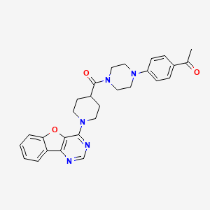 molecular formula C28H29N5O3 B11203085 1-[4-(4-{[1-([1]Benzofuro[3,2-d]pyrimidin-4-yl)piperidin-4-yl]carbonyl}piperazin-1-yl)phenyl]ethanone 