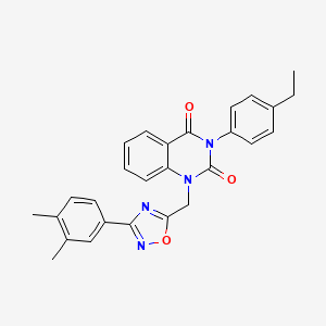 1-((3-(3,4-dimethylphenyl)-1,2,4-oxadiazol-5-yl)methyl)-3-(4-ethylphenyl)quinazoline-2,4(1H,3H)-dione