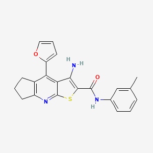 3-Amino-4-furan-2-yl-6,7-dihydro-5H-cyclopenta[b]thieno[3,2-e]pyridine-2-carboxylic acid m-tolylamide