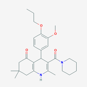 4-(3-methoxy-4-propoxyphenyl)-2,7,7-trimethyl-3-(piperidin-1-ylcarbonyl)-4,6,7,8-tetrahydroquinolin-5(1H)-one