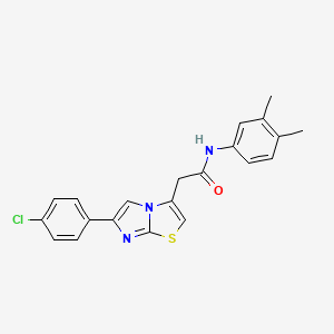 2-[6-(4-chlorophenyl)imidazo[2,1-b][1,3]thiazol-3-yl]-N-(3,4-dimethylphenyl)acetamide