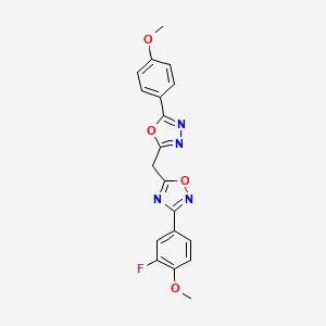 3-(3-Fluoro-4-methoxyphenyl)-5-{[5-(4-methoxyphenyl)-1,3,4-oxadiazol-2-yl]methyl}-1,2,4-oxadiazole