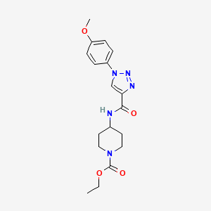 molecular formula C18H23N5O4 B11203171 ethyl 4-({[1-(4-methoxyphenyl)-1H-1,2,3-triazol-4-yl]carbonyl}amino)piperidine-1-carboxylate 