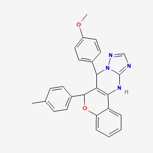 7-(4-methoxyphenyl)-6-(4-methylphenyl)-7,12-dihydro-6H-chromeno[4,3-d][1,2,4]triazolo[1,5-a]pyrimidine