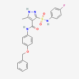 N-[4-(benzyloxy)phenyl]-5-[(4-fluorophenyl)sulfamoyl]-3-methyl-1H-pyrazole-4-carboxamide