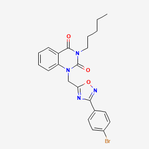 1-((3-(4-bromophenyl)-1,2,4-oxadiazol-5-yl)methyl)-3-pentylquinazoline-2,4(1H,3H)-dione