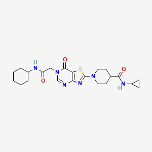 1-{6-[2-(cyclohexylamino)-2-oxoethyl]-7-oxo-6,7-dihydro[1,3]thiazolo[4,5-d]pyrimidin-2-yl}-N-cyclopropylpiperidine-4-carboxamide