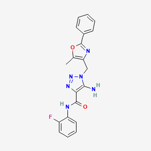 5-amino-N-(2-fluorophenyl)-1-[(5-methyl-2-phenyl-1,3-oxazol-4-yl)methyl]-1H-1,2,3-triazole-4-carboxamide