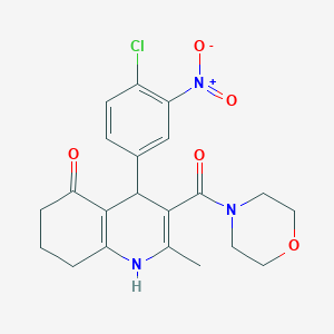 molecular formula C21H22ClN3O5 B11203332 4-(4-chloro-3-nitrophenyl)-2-methyl-3-(morpholin-4-ylcarbonyl)-4,6,7,8-tetrahydroquinolin-5(1H)-one 