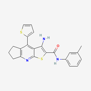 3-Amino-N-(3-methylphenyl)-4-(2-thienyl)-6,7-dihydro-5H-cyclopenta[B]thieno[3,2-E]pyridine-2-carboxamide