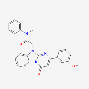 molecular formula C26H22N4O3 B11203358 2-[2-(3-methoxyphenyl)-4-oxopyrimido[1,2-a]benzimidazol-10(4H)-yl]-N-methyl-N-phenylacetamide 