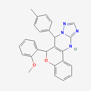 6-(2-methoxyphenyl)-7-(4-methylphenyl)-7,12-dihydro-6H-chromeno[4,3-d][1,2,4]triazolo[1,5-a]pyrimidine