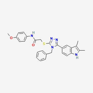 2-{[4-benzyl-5-(2,3-dimethyl-1H-indol-5-yl)-4H-1,2,4-triazol-3-yl]sulfanyl}-N-(4-methoxyphenyl)acetamide