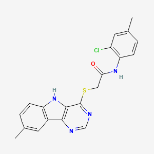 N-(2-Chloro-4-methylphenyl)-2-({8-methyl-5H-pyrimido[5,4-B]indol-4-YL}sulfanyl)acetamide