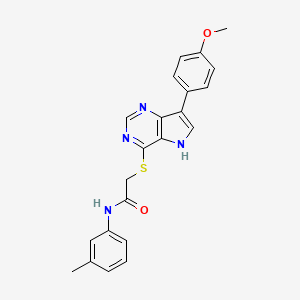 molecular formula C22H20N4O2S B11203424 2-{[7-(4-methoxyphenyl)-5H-pyrrolo[3,2-d]pyrimidin-4-yl]sulfanyl}-N-(3-methylphenyl)acetamide 