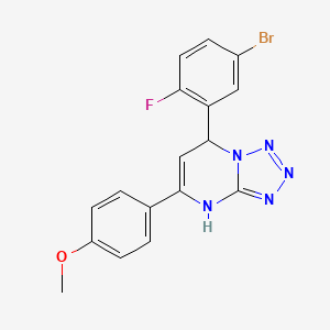 molecular formula C17H13BrFN5O B11203444 7-(5-Bromo-2-fluorophenyl)-5-(4-methoxyphenyl)-4,7-dihydrotetrazolo[1,5-a]pyrimidine 