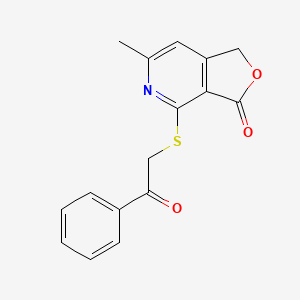 molecular formula C16H13NO3S B11203446 1H-Furo[3,4-c]pyridin-3-one, 6-methyl-4-(2-oxo-2-phenylethylsulfanyl)- 