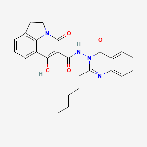 N-(2-Hexyl-4-oxo-3(4H)-quinazolinyl)-6-hydroxy-4-oxo-1,2-dihydro-4H-pyrrolo[3,2,1-IJ]quinoline-5-carboxamide