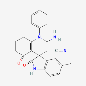 2'-amino-5-methyl-2,5'-dioxo-1'-phenyl-1,2,5',6',7',8'-hexahydro-1'H-spiro[indole-3,4'-quinoline]-3'-carbonitrile