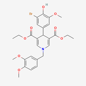 Diethyl 4-(3-bromo-4-hydroxy-5-methoxyphenyl)-1-(3,4-dimethoxybenzyl)-1,4-dihydropyridine-3,5-dicarboxylate