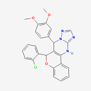 6-(2-chlorophenyl)-7-(3,4-dimethoxyphenyl)-7,12-dihydro-6H-chromeno[4,3-d][1,2,4]triazolo[1,5-a]pyrimidine