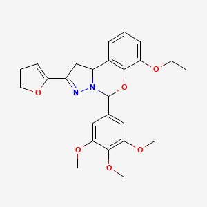 molecular formula C25H26N2O6 B11203538 7-Ethoxy-2-(furan-2-yl)-5-(3,4,5-trimethoxyphenyl)-1,10b-dihydropyrazolo[1,5-c][1,3]benzoxazine 