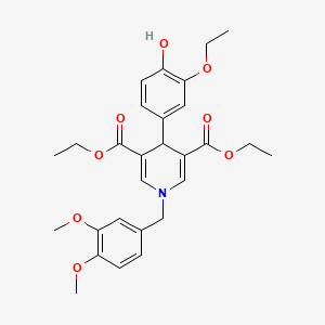 Diethyl 1-(3,4-dimethoxybenzyl)-4-(3-ethoxy-4-hydroxyphenyl)-1,4-dihydropyridine-3,5-dicarboxylate