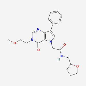 2-[3-(2-methoxyethyl)-4-oxo-7-phenyl-3,4-dihydro-5H-pyrrolo[3,2-d]pyrimidin-5-yl]-N-(tetrahydrofuran-2-ylmethyl)acetamide