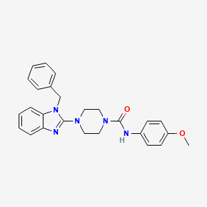 molecular formula C26H27N5O2 B11203599 4-(1-benzyl-1H-benzo[d]imidazol-2-yl)-N-(4-methoxyphenyl)piperazine-1-carboxamide 