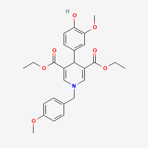 Diethyl 4-(4-hydroxy-3-methoxyphenyl)-1-(4-methoxybenzyl)-1,4-dihydropyridine-3,5-dicarboxylate