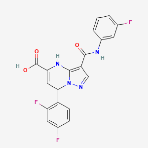 7-(2,4-Difluorophenyl)-3-[(3-fluorophenyl)carbamoyl]-4,7-dihydropyrazolo[1,5-a]pyrimidine-5-carboxylic acid