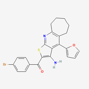 [3-amino-4-(2-furyl)-6,7,8,9-tetrahydro-5H-cyclohepta[b]thieno[3,2-e]pyridin-2-yl](4-bromophenyl)methanone