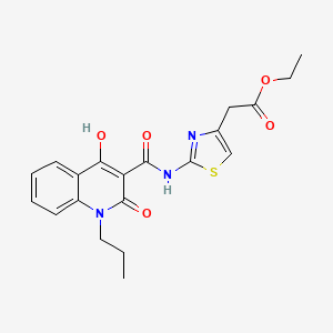 Ethyl (2-{[(4-hydroxy-2-oxo-1-propyl-1,2-dihydro-3-quinolinyl)carbonyl]amino}-1,3-thiazol-4-YL)acetate