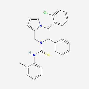 molecular formula C27H26ClN3S B11203693 1-Benzyl-1-[[1-[(2-chlorophenyl)methyl]pyrrol-2-yl]methyl]-3-(2-methylphenyl)thiourea CAS No. 6809-13-8