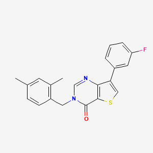 molecular formula C21H17FN2OS B11203720 3-(2,4-dimethylbenzyl)-7-(3-fluorophenyl)thieno[3,2-d]pyrimidin-4(3H)-one 