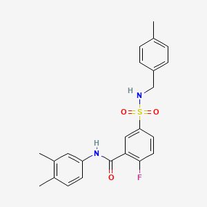 N-(3,4-dimethylphenyl)-2-fluoro-5-[(4-methylphenyl)methylsulfamoyl]benzamide