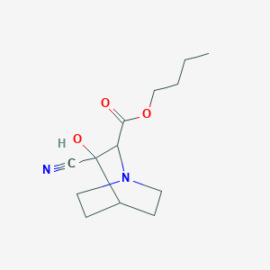 Butyl 3-cyano-3-hydroxy-1-azabicyclo[2.2.2]octane-2-carboxylate