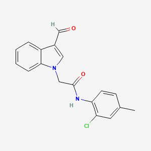 N-(2-chloro-4-methylphenyl)-2-(3-formyl-1H-indol-1-yl)acetamide