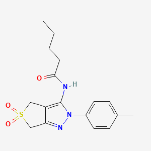 N-[2-(4-methylphenyl)-5,5-dioxido-2,6-dihydro-4H-thieno[3,4-c]pyrazol-3-yl]pentanamide